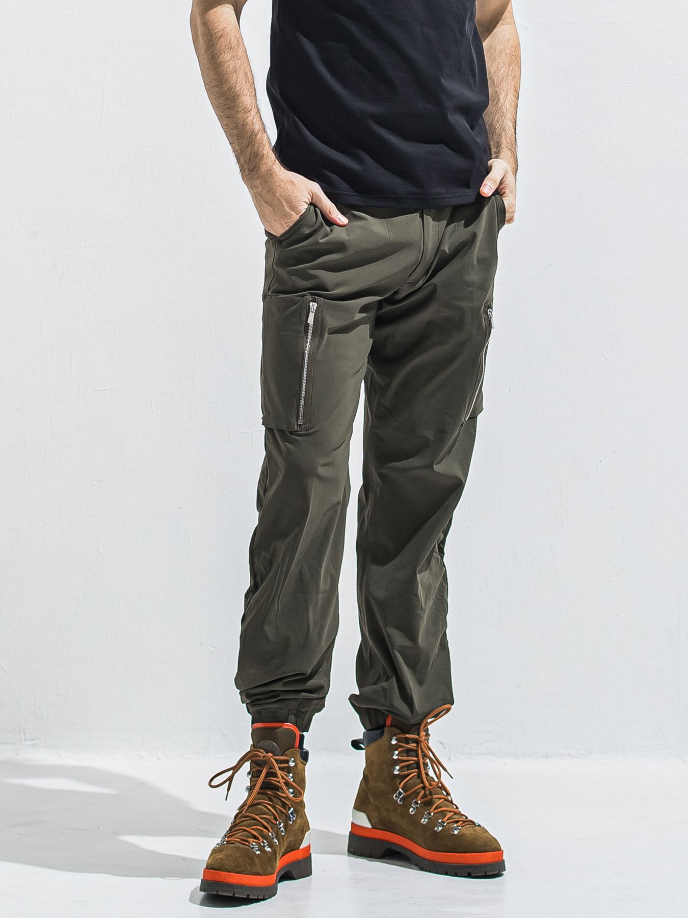 【予約品 2月15日(日) 18:00 締切】DAVID NYLON CARGO PANTS/ ミリタリーナイロンカーゴパンツ / カーキ