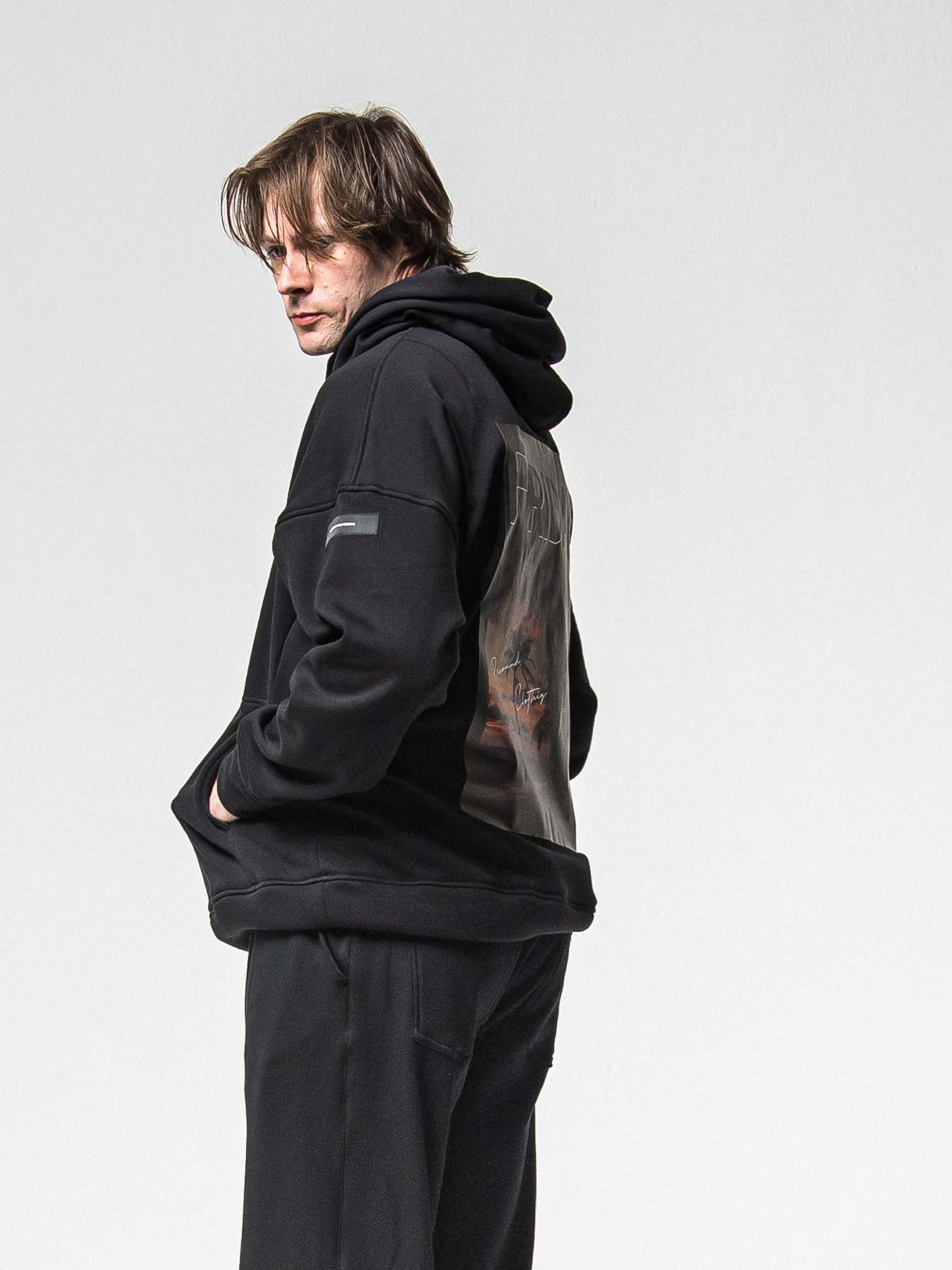 【予約品 8月31日(日) 締切】FRIDAY OLD COVER VEROURS FLEECE HOODIE / FRIDAYコラボ オールドカバー ベロアフリース フーディ / ブラック