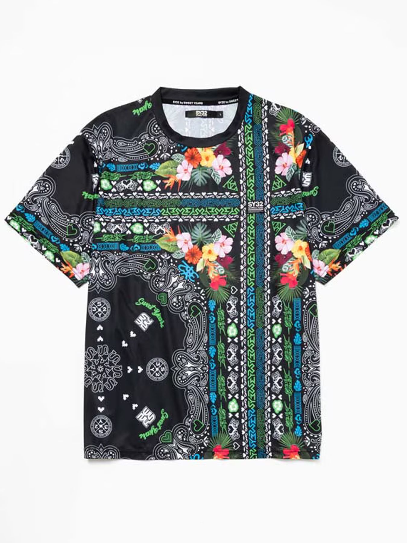 RESORT PAISLEY TEE / リゾート ペイズリー Tシャツ / ブラック【SY32 by SWEET YEARS GOLF】