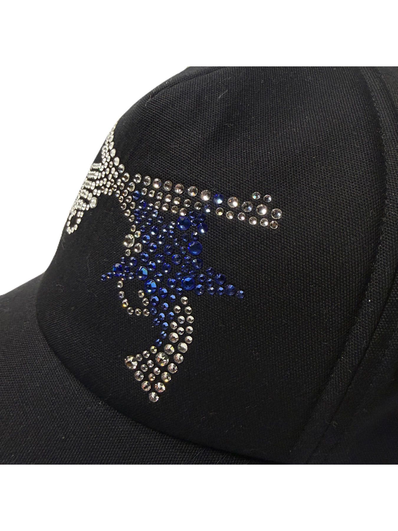 【予約品 3月9日(月) 18:00 締切】CROSSGUN STAR BB CAP / クリスタル クロスガン スター ベースボールキャップ / ブラック×ブルー