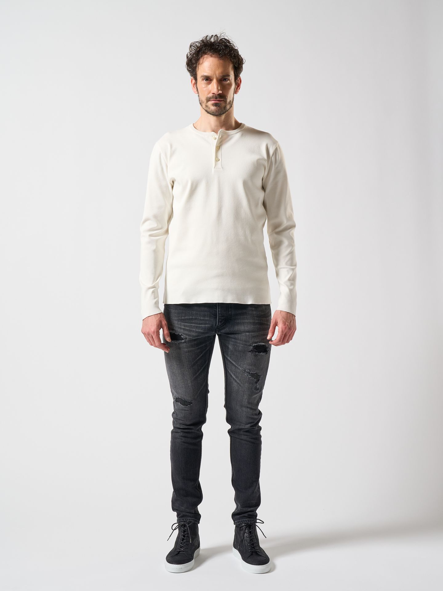 【予約品】 tight straight selvedge denim(used) / タイトストレートデニム / usedブラック