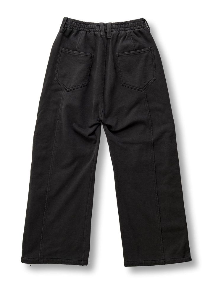 サイドZIPワイドイージーフレアPANTSブリーチ加工グレー