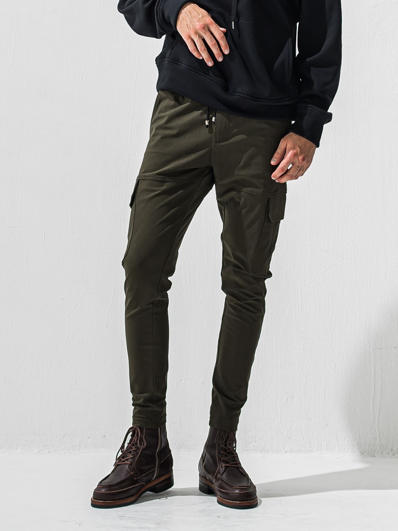 【予約品】DARRELL HEAT CARGO PT / 裏起毛 カーゴラインパンツ / カーキ