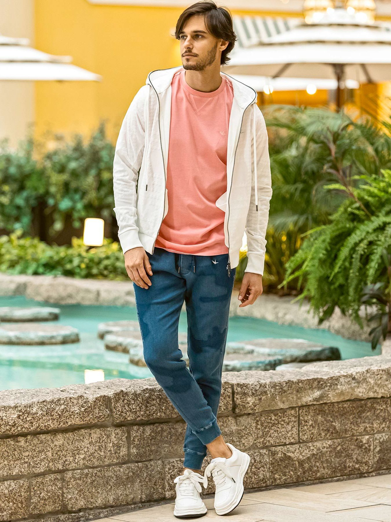 カモ柄ジョグデニムパンツ / インディゴ