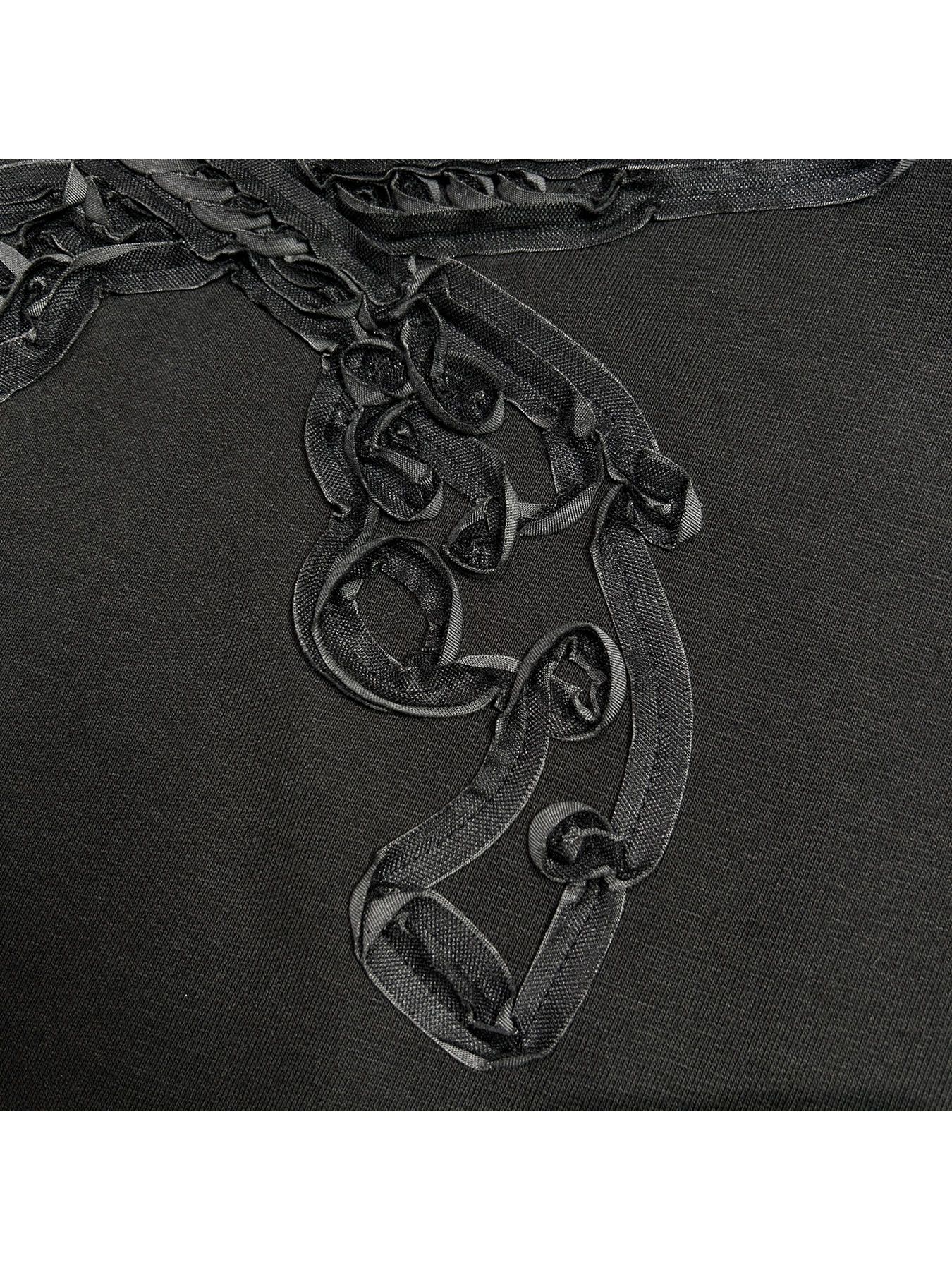 【予約品 8月10日(日) 締切 】CROSSGUN TAPE S/S T / クロスガン テープ Tシャツ / 刺繍 ブラック