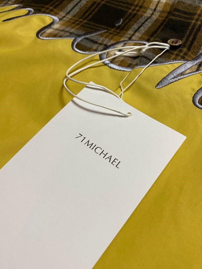 EMBROIDERY SWITCHING チェックシャツ / Yellow