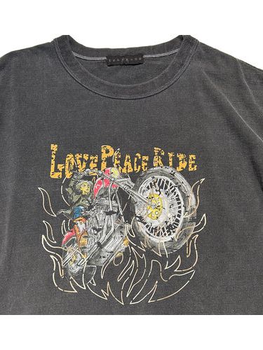 PIGMENT DYE BIKER T /ピグメント加工 BLACK / roarguns