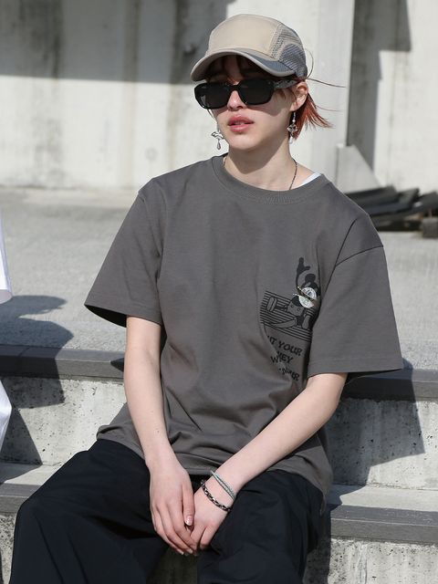 NOT-MOUTH TEE / プリントTシャツ / フェードブラック【QUOLT】