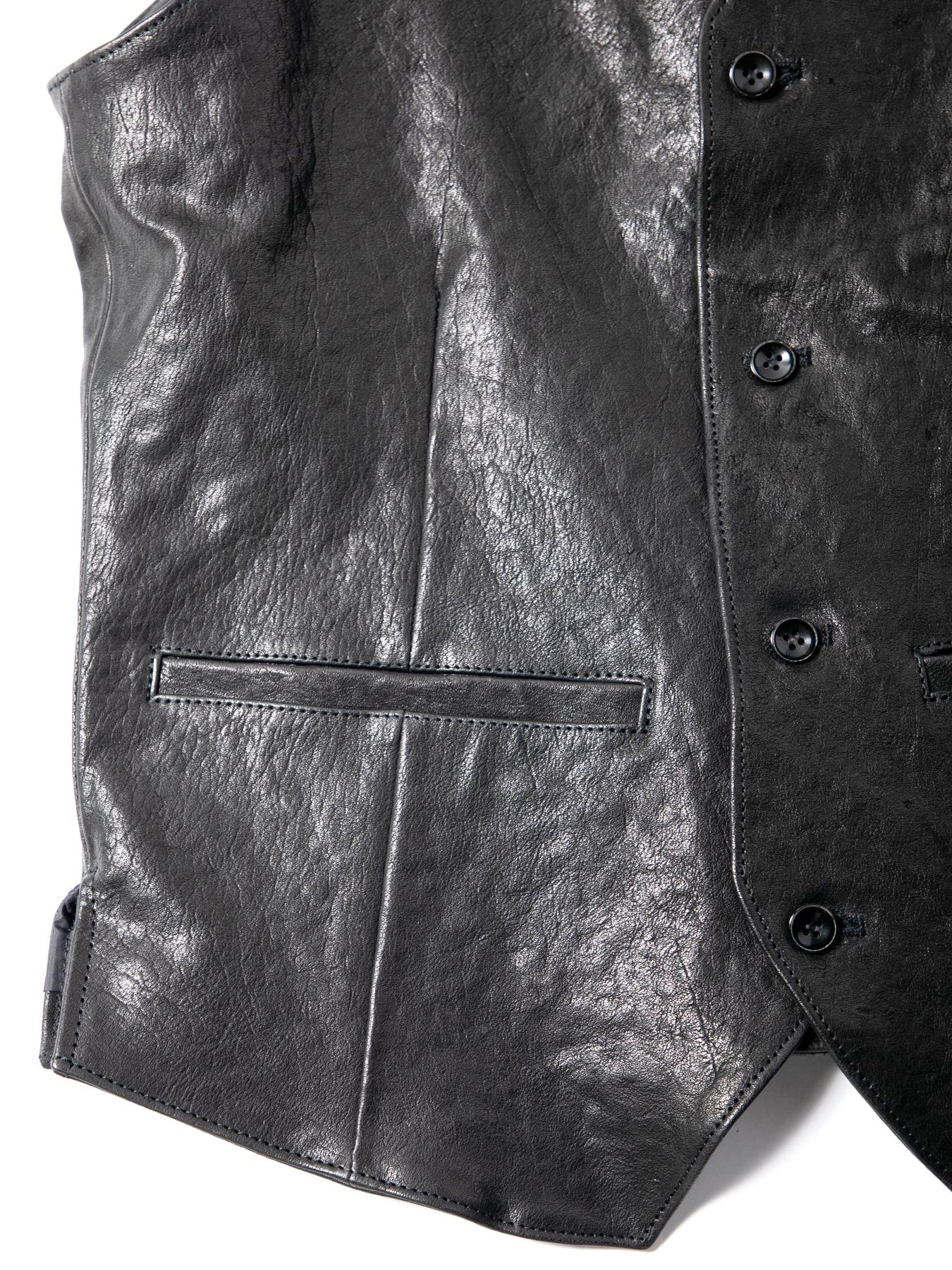 Pit Vegetable Full Tanned Shrunken Horsehide Tailored Vest / フルタンニン ピット鞣し シュリンクホースハイド テーラードベスト / ROVER