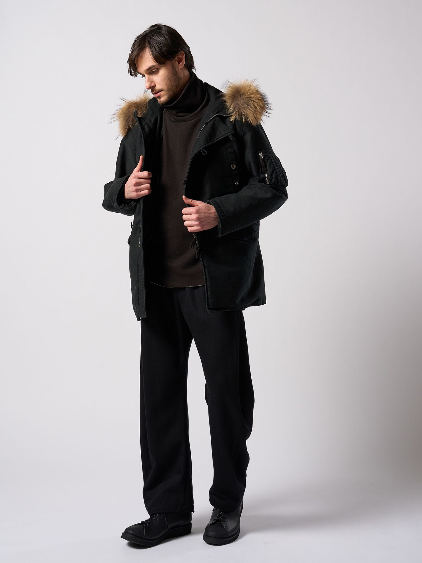 【予約品 4月19日(日) 18時締切】heavy moleskin N-3B/ ヘビーモールスキン N3B / ブラック