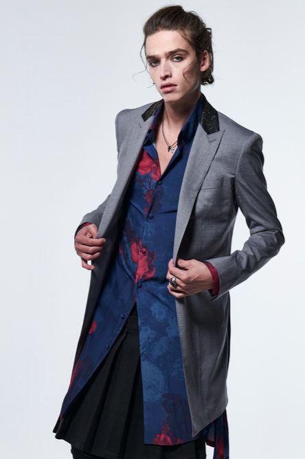 《予約品》 FlareShirt / ブルー&レッド 【kiryuyrik】 2023年4月以降入荷予定