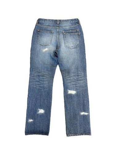 《予約品8月31日 23時55分締め》 CRASH DENIM A / クロスガンスワロフスキー付きデニムパンツ / ブルー 【roarguns 】 2024年2月入荷予定