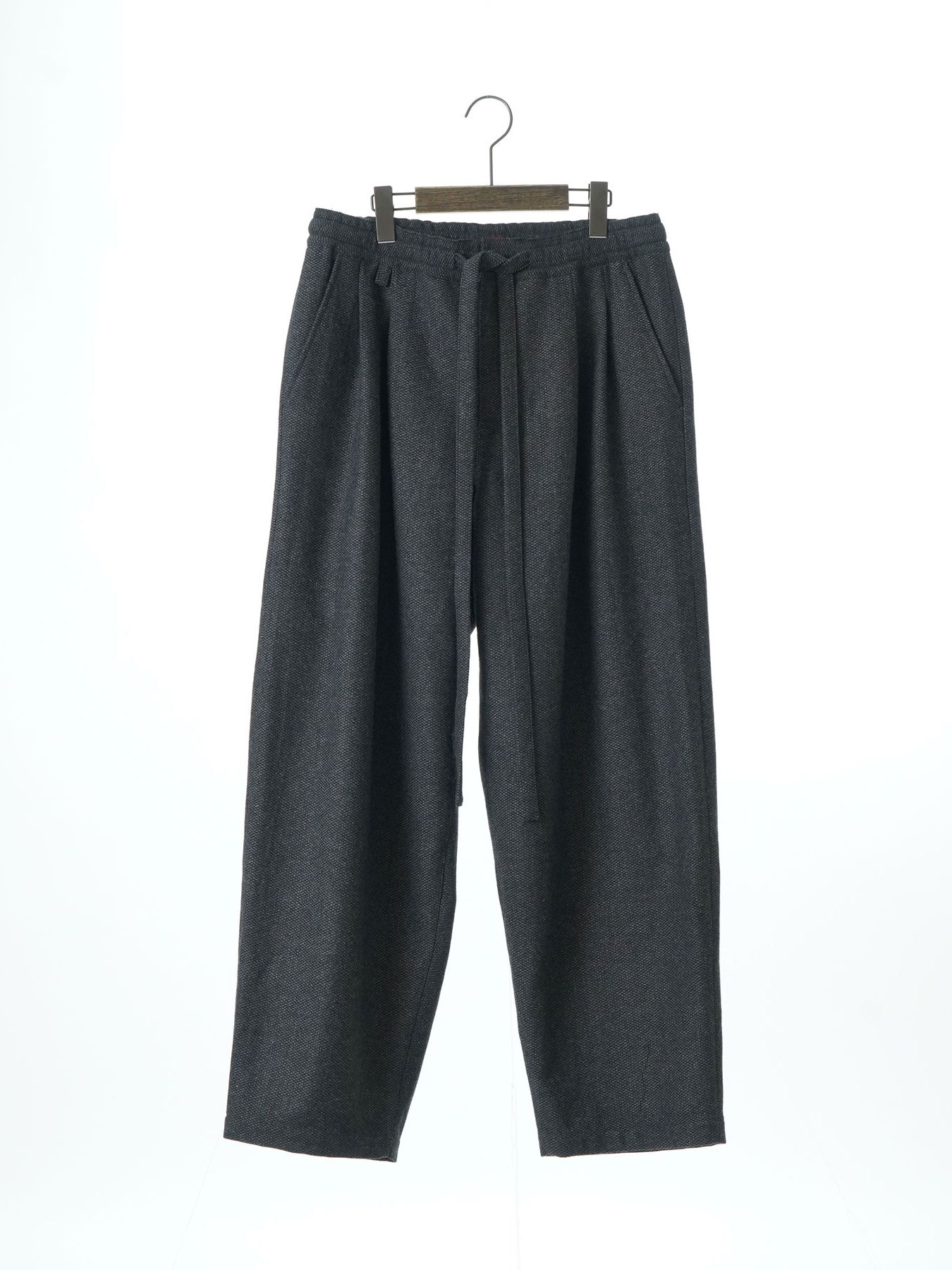 【予約品 】LOUNGECUT TORAUSERS / ワイドトラウザーズ / チャコール×ブラック