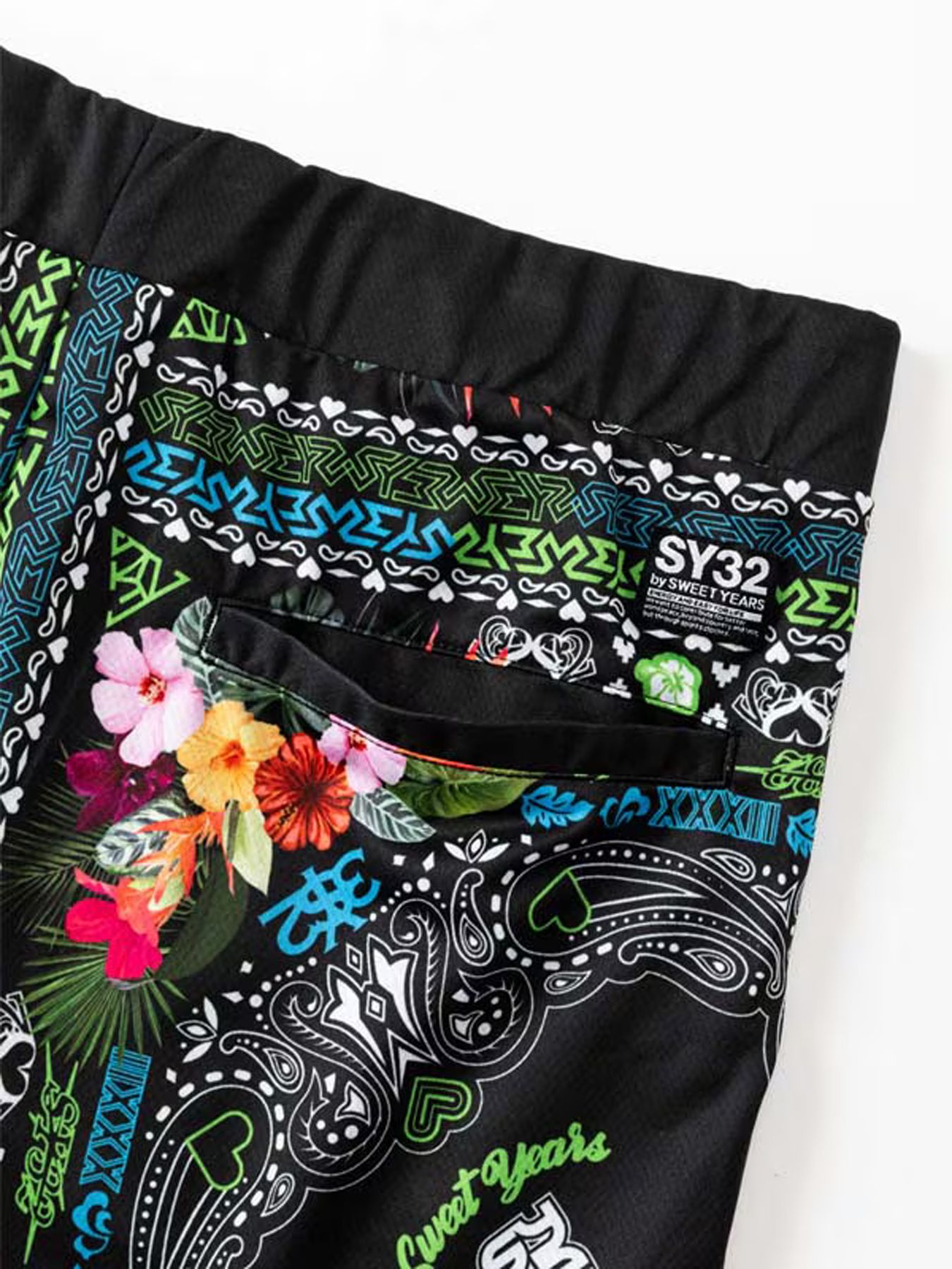 RESORT PAISLEY SHORT PANTS / リゾート ペイズリー ショートパンツ / ブラック【SY32 by SWEET YEARS GOLF】