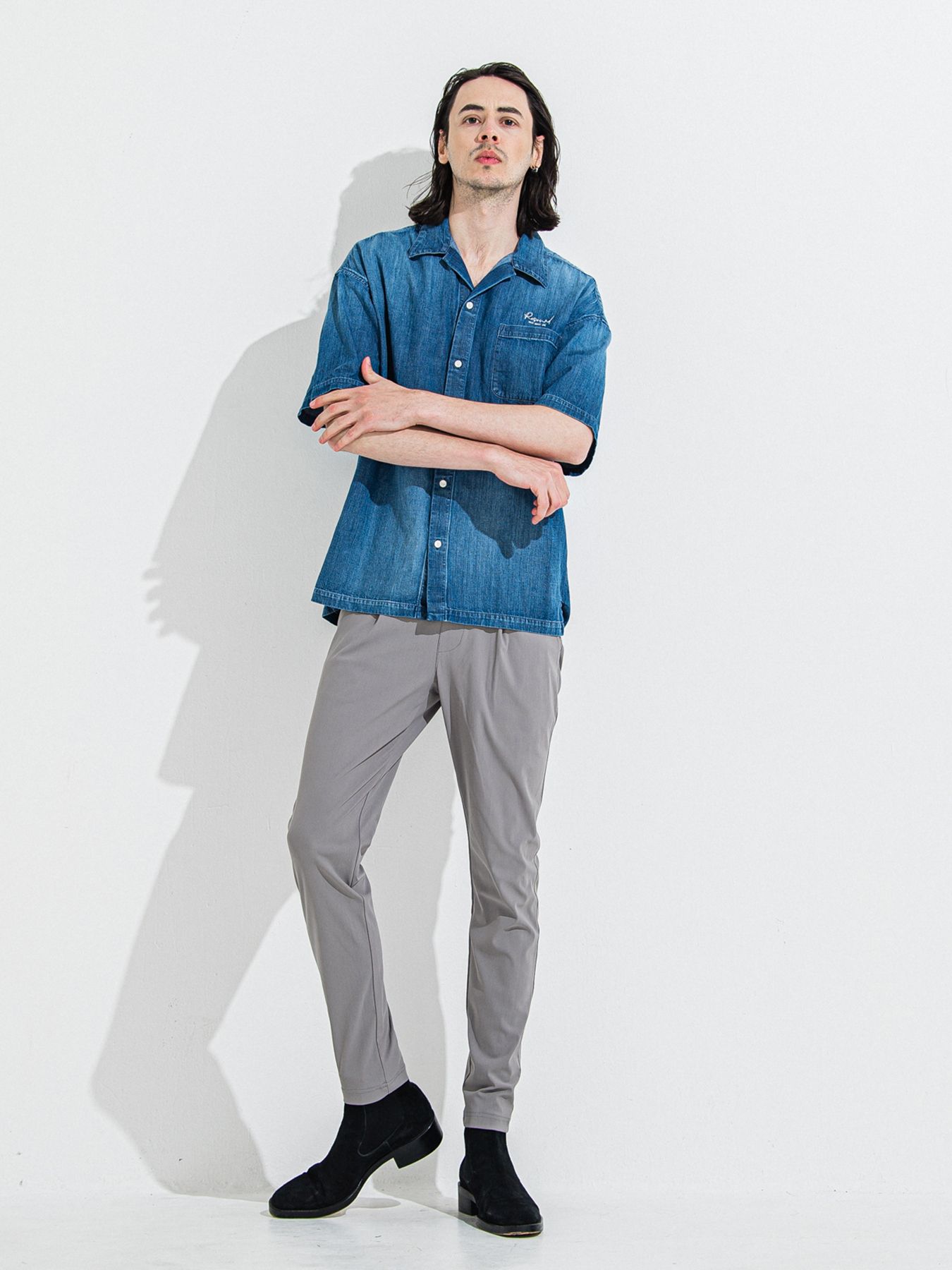 【予約品 】ZACK HALF DENIM SHIRT / ザックハーフスリーブデニムシャツ / ダークインディゴ