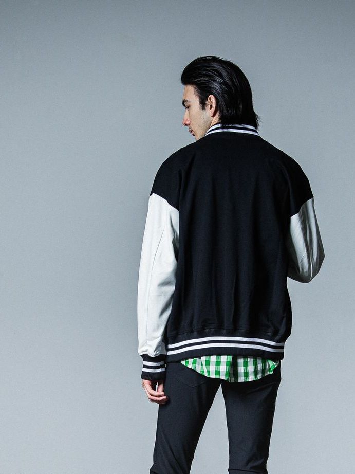 《予約品》 RC JERSEY OVER VARSITY JACKET / スタジャン / ブラック