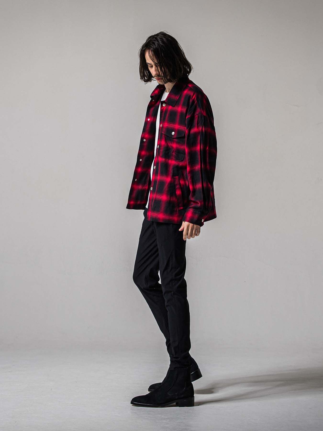 【予約品 11月16日(日) 締切】50s CHECK JK / オンブレチェック シャツジャケット / レッド