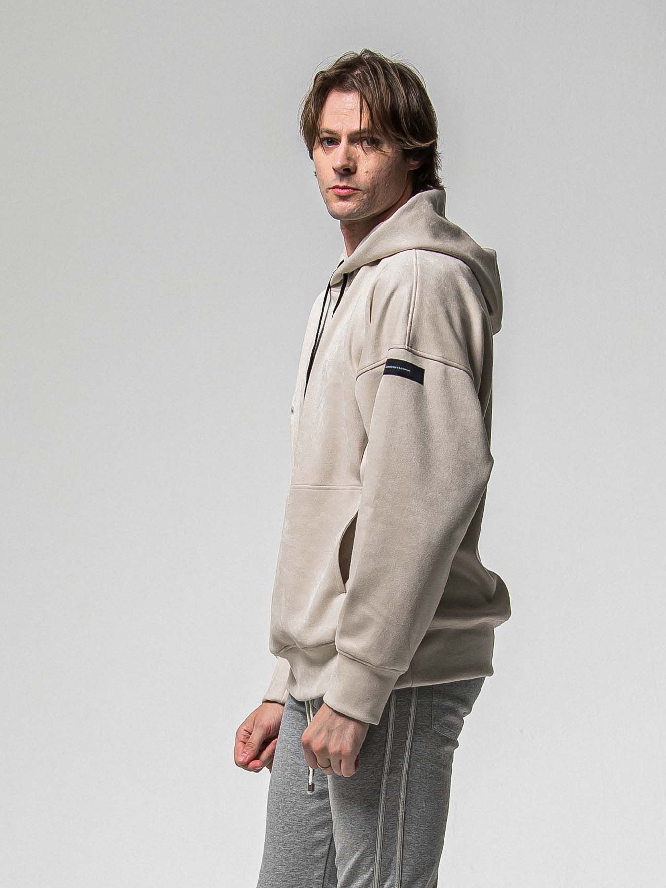 【予約品 8月31日(日) 締切】SUEDE LOOSE HOODIE / スウェード ルーズフーディ / グレージュ