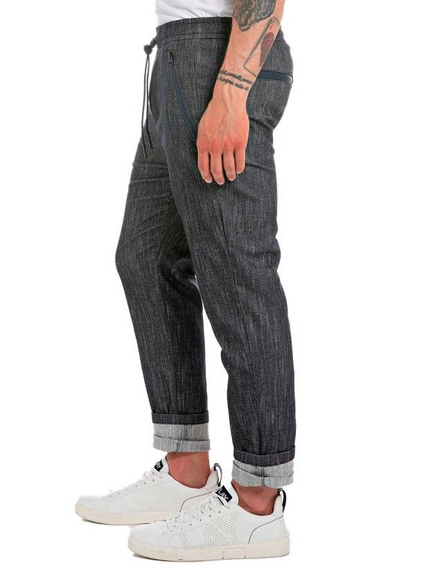 VISCOSE BLEND JOGGER PANTS WITH POCKETS SMART / ジョガーパンツ / グレー 【REPLAY】