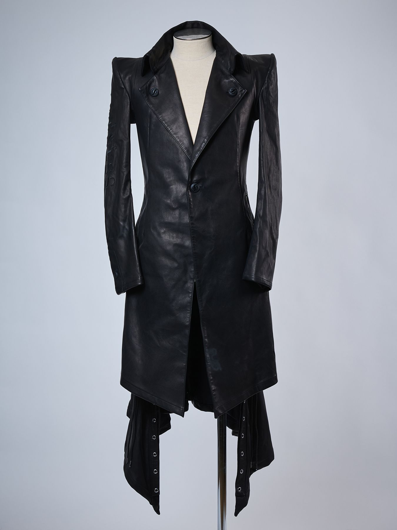 【予約品 4月26日(日) 締切】《Costume Line》Eco Horse Hide Lace Up Flare Jacket / エコホースレザー レースアップ フレアジャケット / ブラック