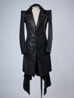 【予約品 4月26日(日) 締切】《Costume Line》Eco Horse Hide Lace Up Flare Jacket / エコホースレザー レースアップ フレアジャケット / ブラック