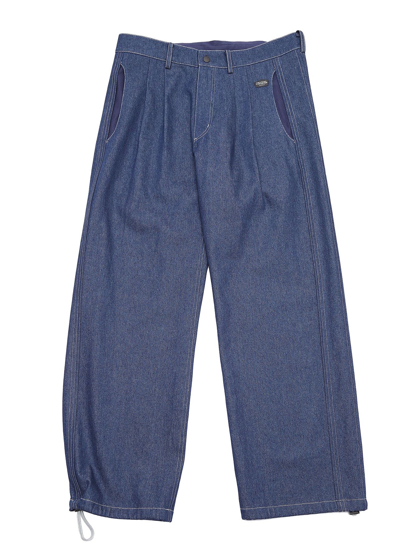DENIM-MESH PANTS / インディゴ【QUOLT】
