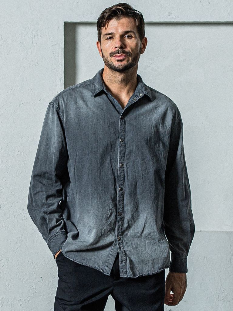 《予約11月17日19時締め》 denim jack shirts / デニムシャツ / ブラックused