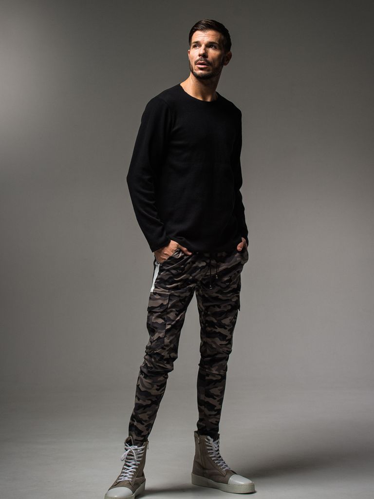 ST COTTON waffle Thermal ロンT / BLACK