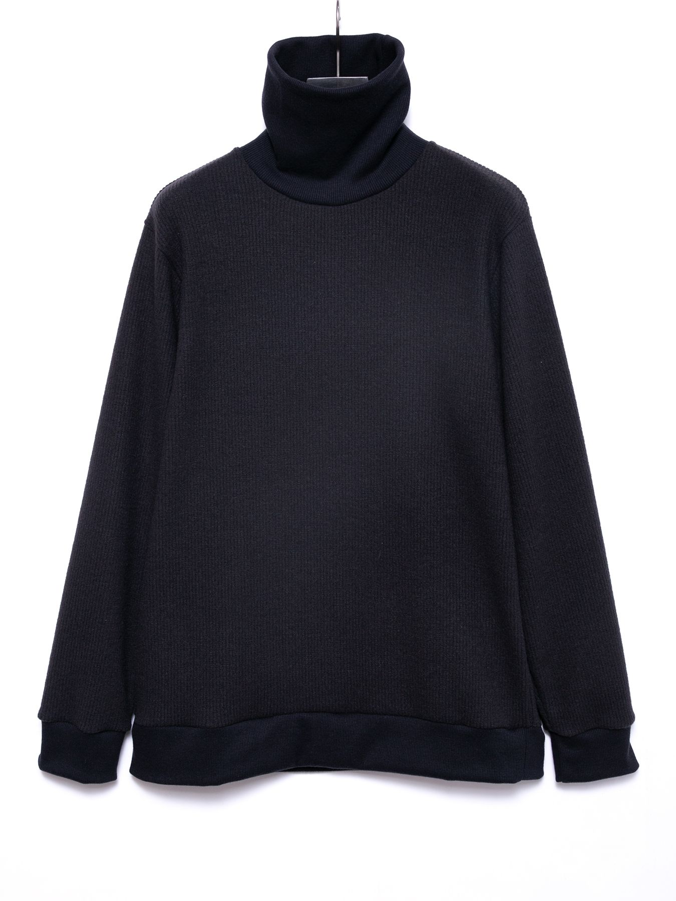 【予約品 4月6日(月) 締切】Acrylic Wool Knit Turtleneck Cut&Sew / アクリルウールニット タートルーネック ニットソー / ダークグレー