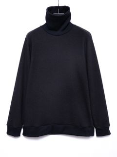 【予約品 4月6日(月) 締切】Acrylic Wool Knit Turtleneck Cut&Sew / アクリルウールニット タートルーネック ニットソー / ダークグレー