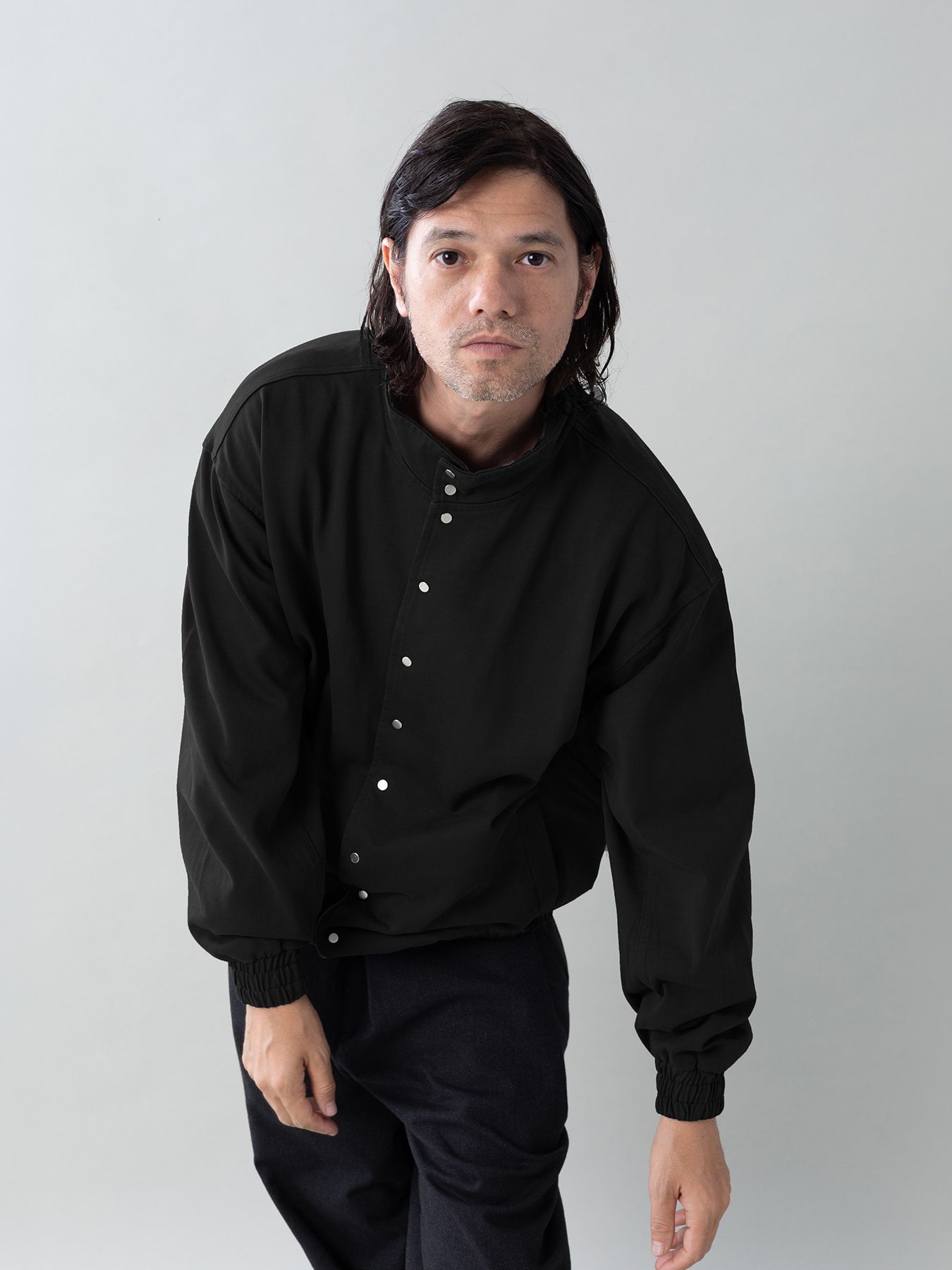 【予約品 5月6日(水) 締切】MOLD-SWEATJACKET / スタンドブルゾン / ブラック