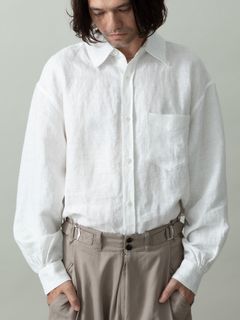 【予約品 2月1日(日) 締切】GATHERLINEN SHIRTS / リネンシャツ / ホワイト