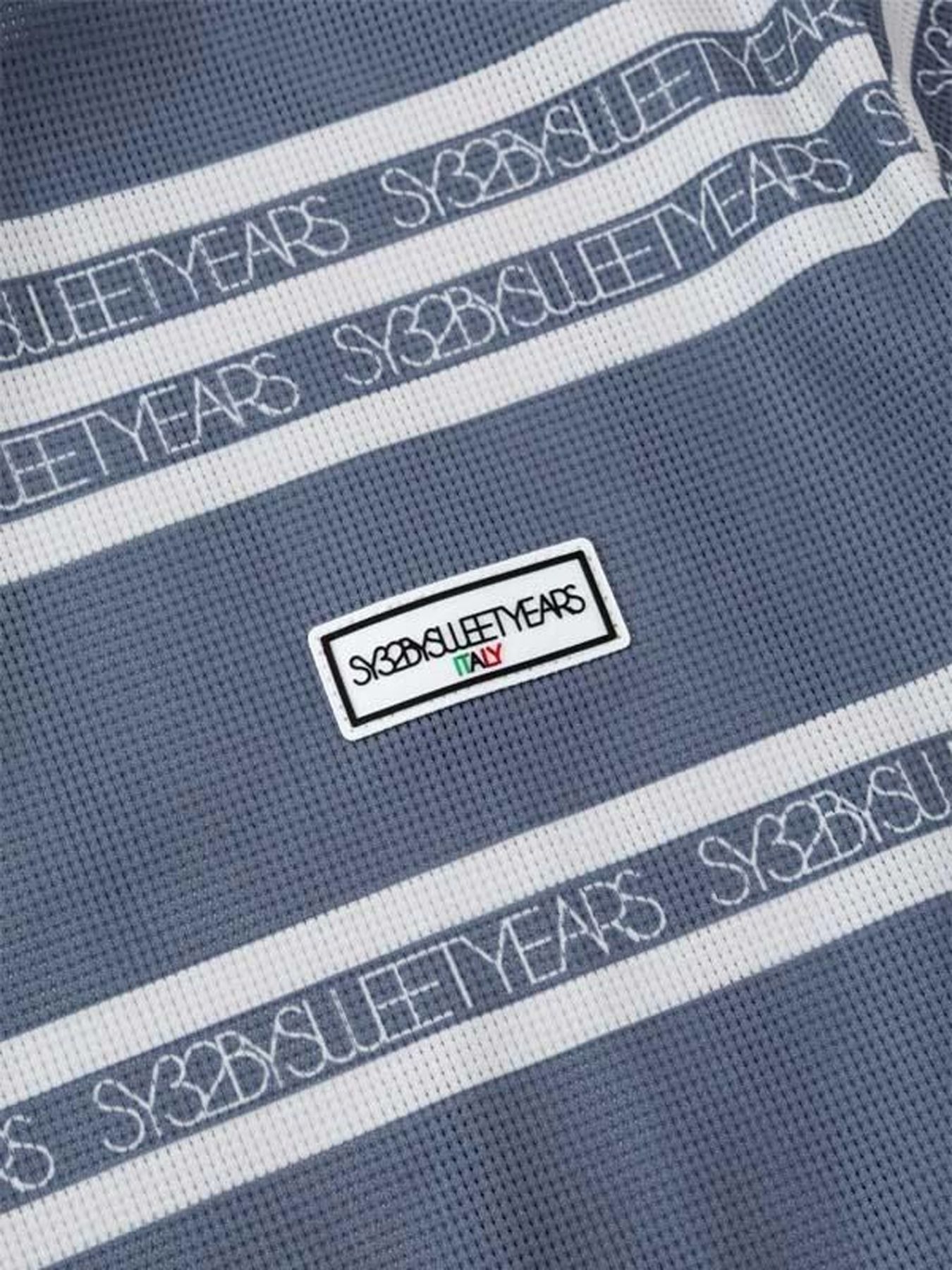 BORDER MESH MOCK / ボーダー メッシュネック / ホワイト【SY32 by SWEET YEARS GOLF】