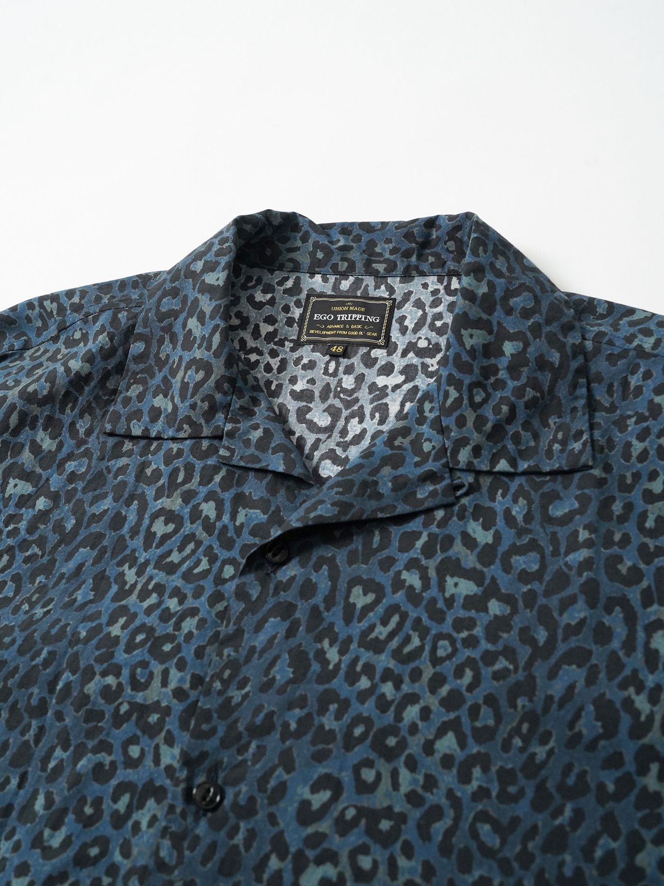 【予約品 5月6日(水) 締切】LEO-SHIRTS / レオパード柄シャツ / ネイビー系