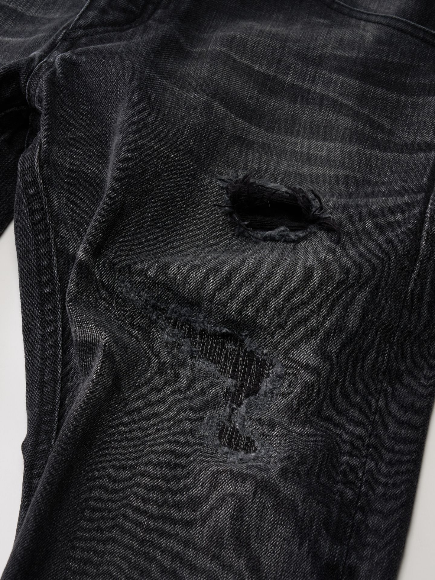 【予約品】 tight straight selvedge denim(used) / タイトストレートデニム / usedブラック
