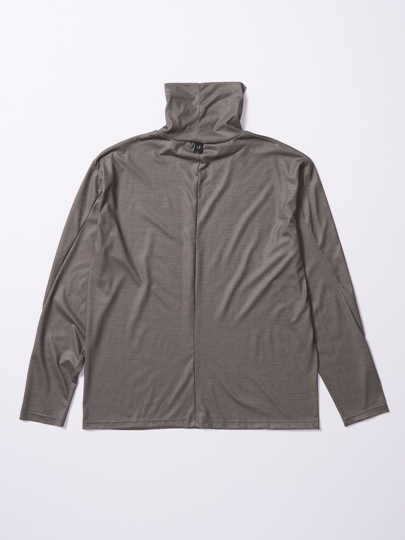 【予約品 4月19日(日) 18時締切】ex.comfy wool turtle  / メリノウールジャージー タートルネック / スチールグレー