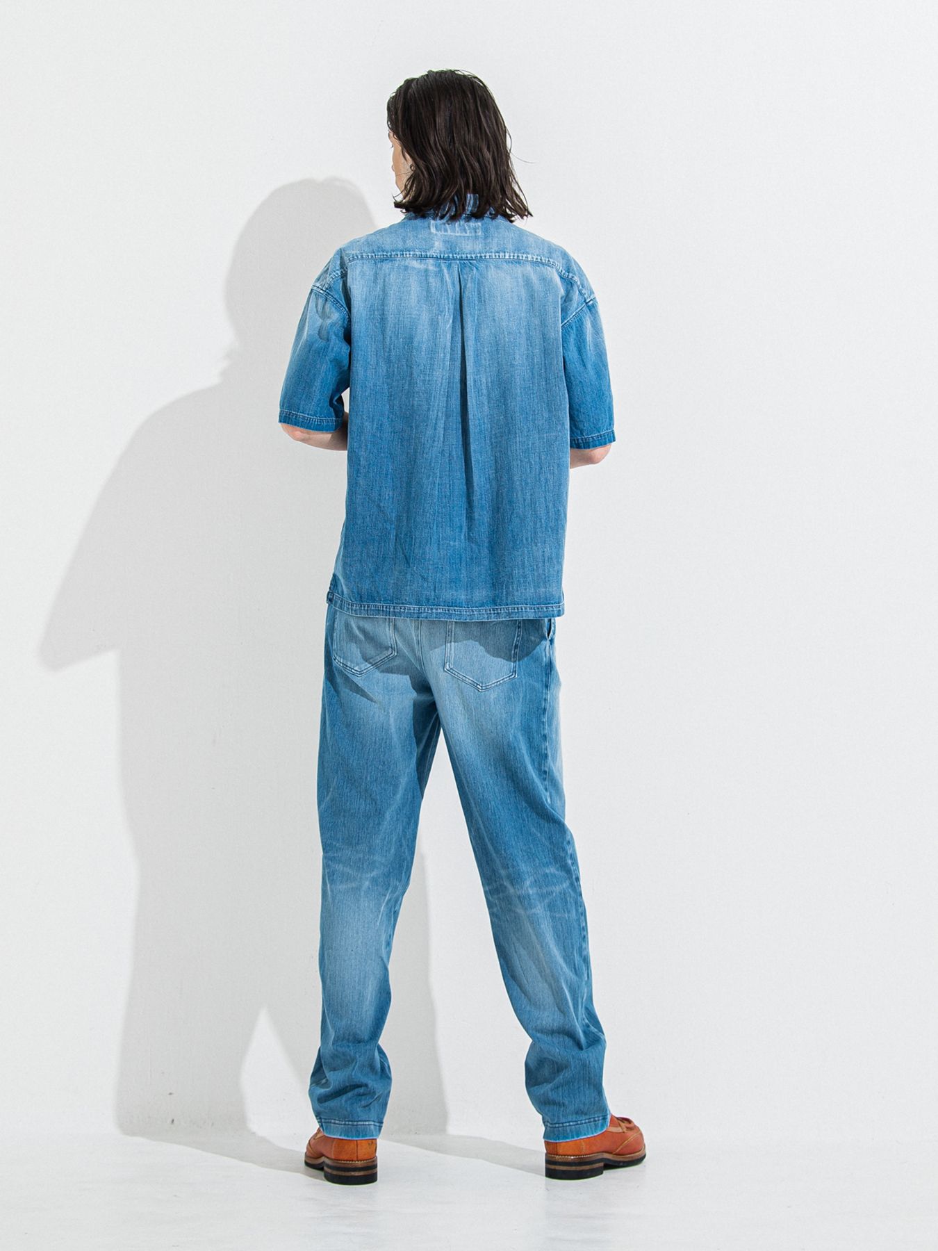 【予約品】ZACK HALF DENIM SHIRT / ザックハーフスリーブスリーブデニムシャツ / ライトインディゴ