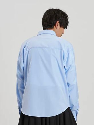 共生地ネクタイ付シャツ サックス  【NOID.】