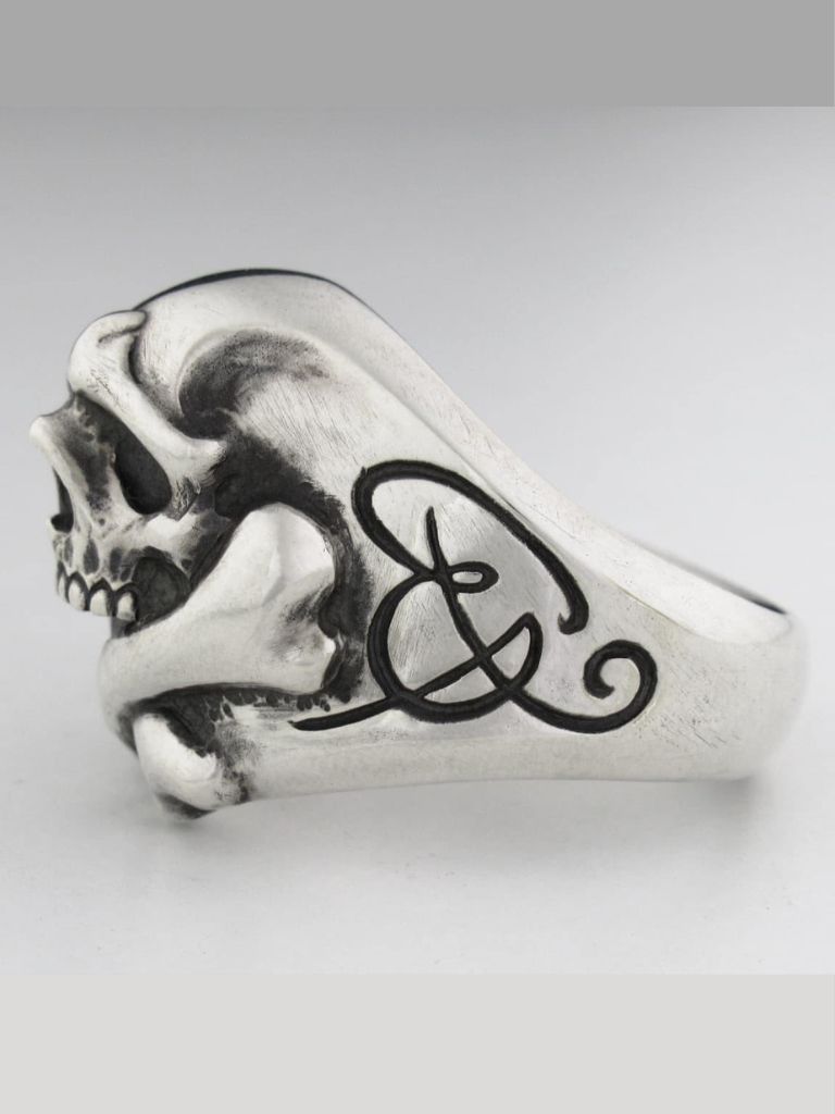 【受注生産品】 Cry Baby Cross Bone Skull Ring / スカルリング