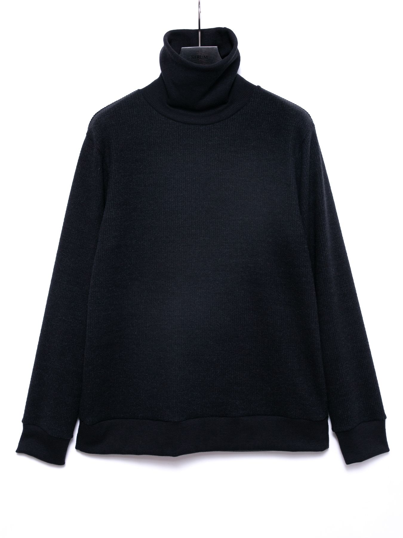 【予約品 4月6日(月) 締切】Acrylic Wool Knit Turtleneck Cut&Sew / アクリルウールニット タートルーネック ニットソー / ブラック