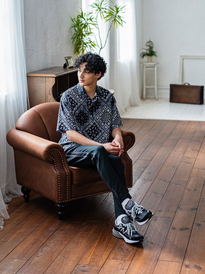《予約品3月3日18：00締め》 RUSH OVER POLO / ラッシュガードポロシャツ / バンダナブラック