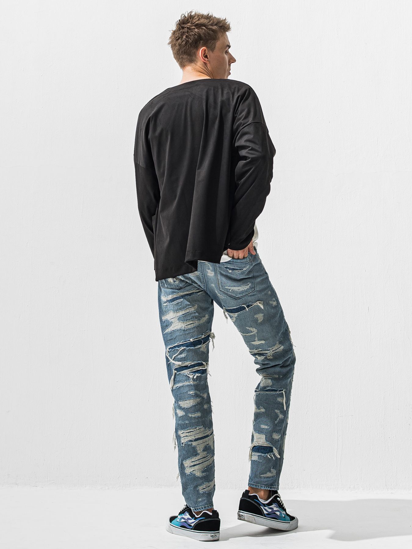 【予約品 9月6日(日) 締切】SCOTT JEANS / ライトオンスヴィンテージジーンズ / インディゴ スペシャルクラッシュ