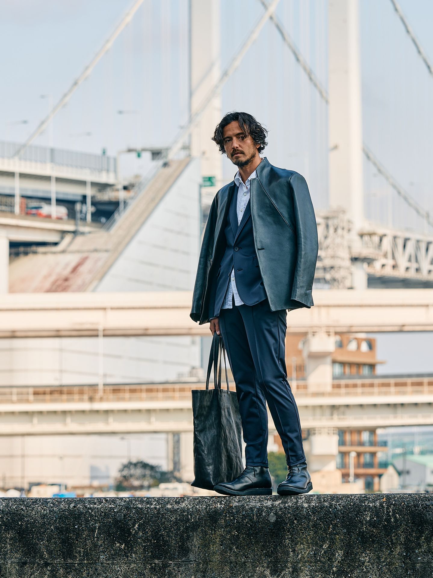 【予約品】 smart pin-tuck slacks / スラックス / ダークネイビー