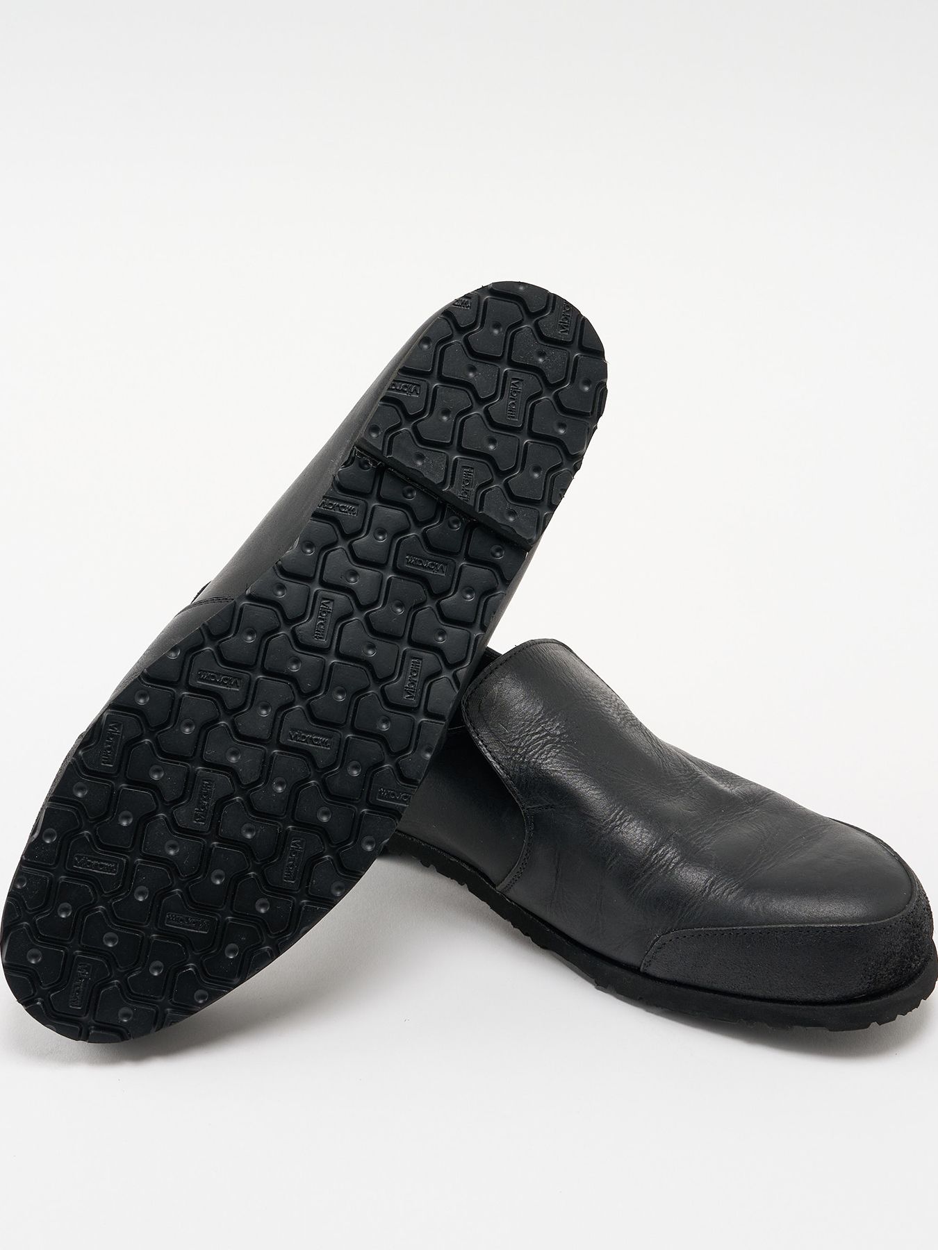 【予約品 4月19日(日) 18時締切】combination slip-on shoes / カーフレザー コンビネーション スリッポン シューズ / ブラック