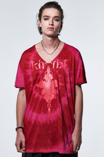 《予約品》 DolmanSleeveV-T-Shirt / レッド&ピンク 【kiryuyrik】 2023年5月以降入荷予定