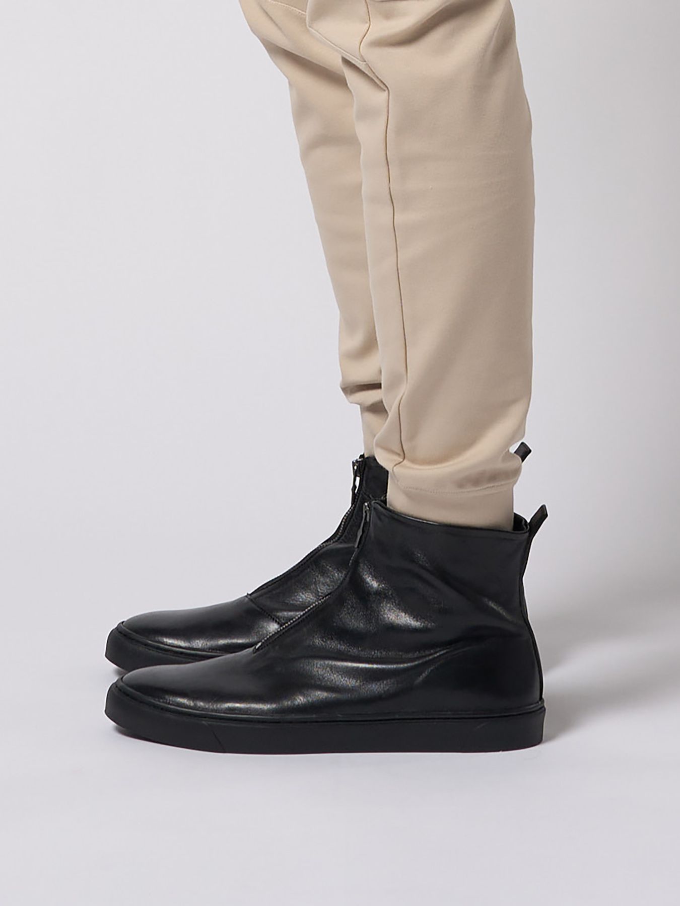 【予約品 9月23日(火) 締切】front zip bootie / フロントジップ ブーティー / ブラック