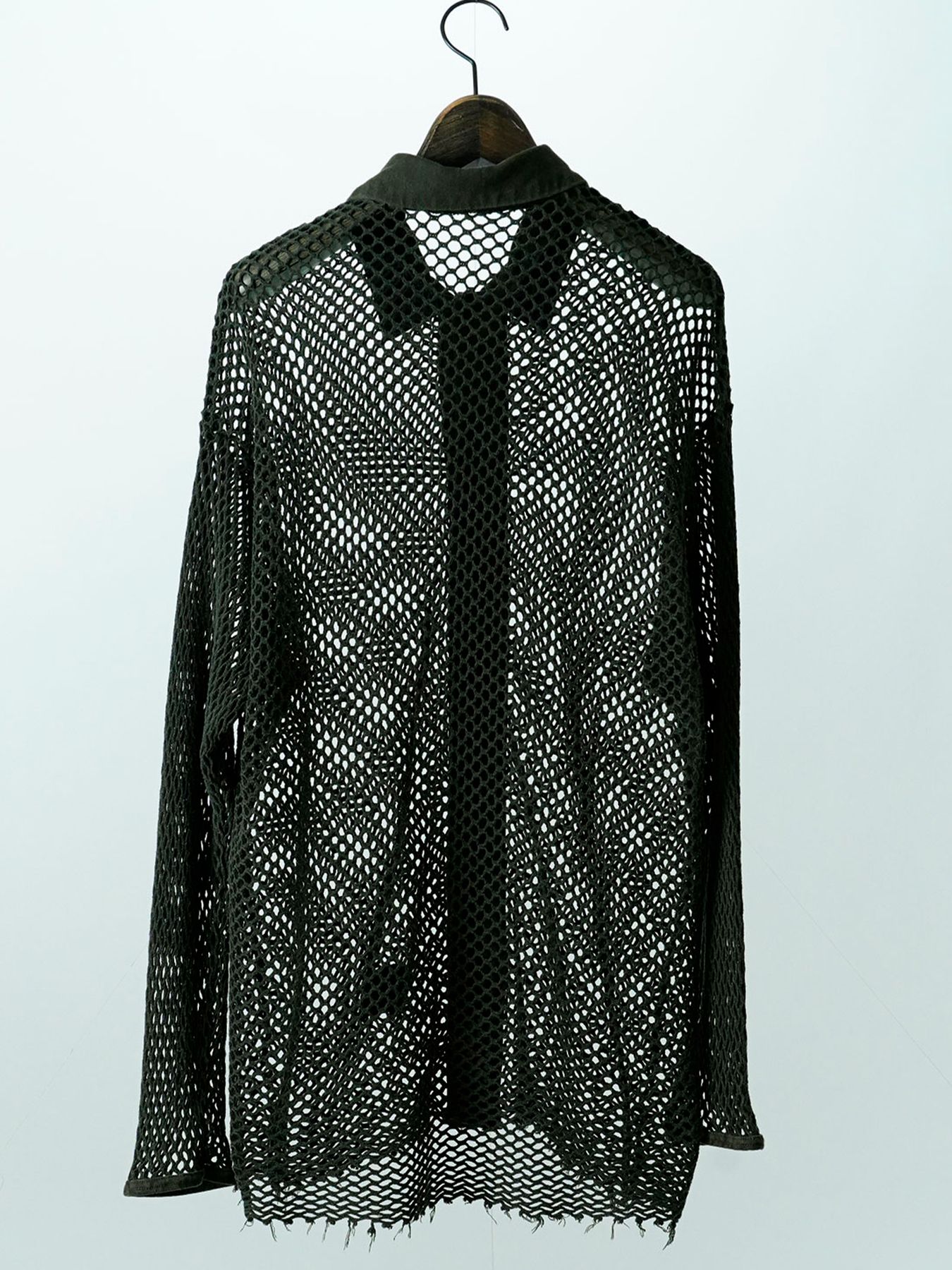 【予約品 11月9日(月) 締切】TRAWLCARDIGAN / ピグメントメッシュカーディガン / カーキ