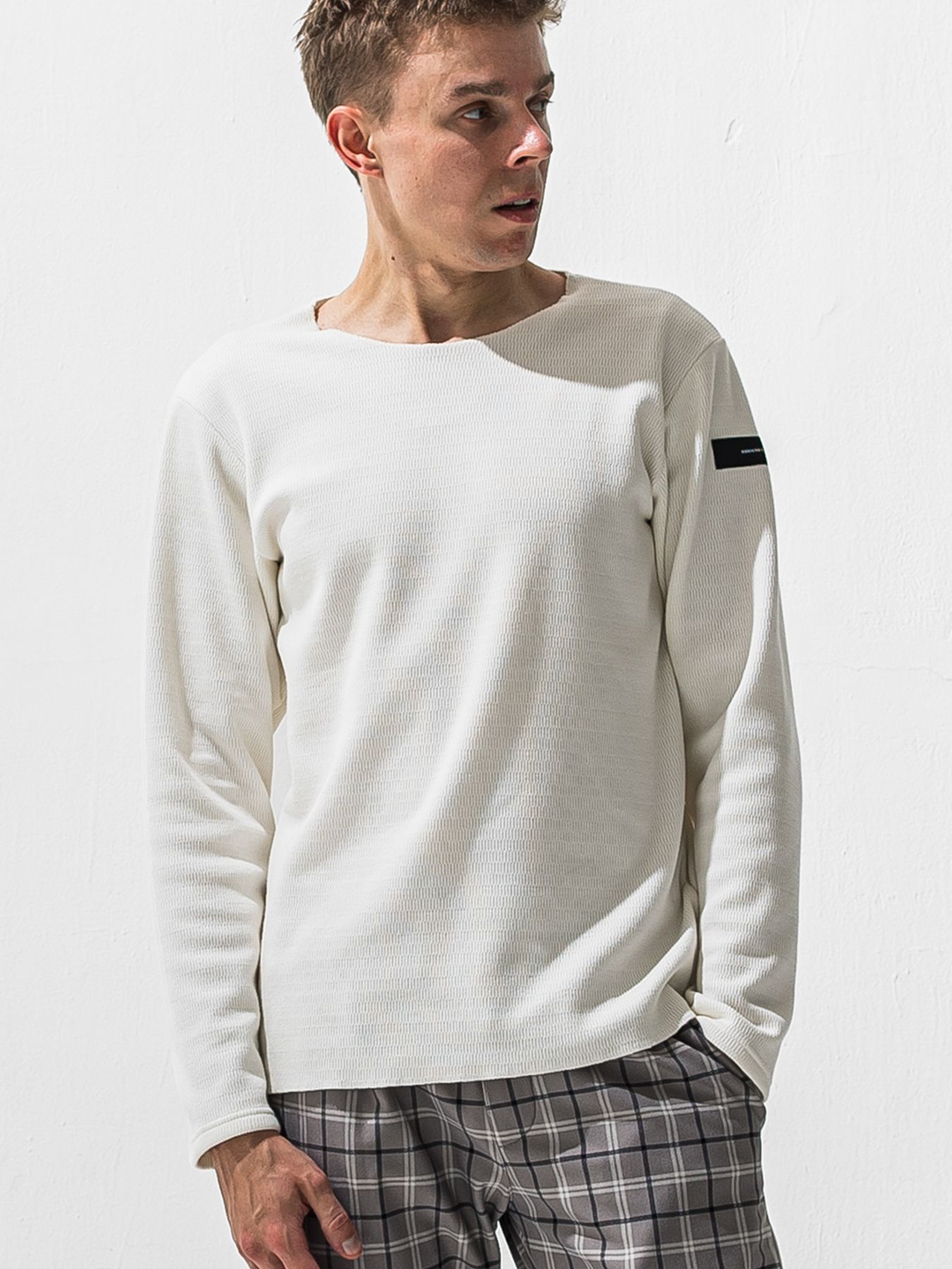 【予約品 9月6日(日) 締切】VELOURS FLEECE NEO THERMAL / 裏起毛 ハニカムサーマル ロングスリーブTシャツ / ホワイト
