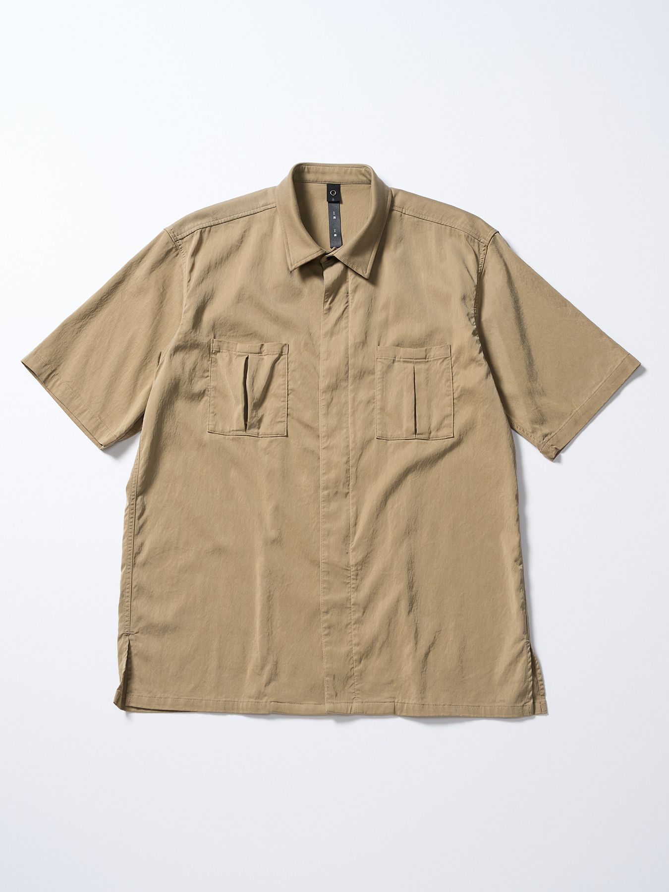 【予約品 1月25日(日) 締切】front-zip shirt H/S / フロントジップ ハーフスリーブシャツ / ダルベージュ