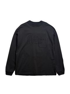 【予約品 3月9日(月) 18:00 締切】POCKET L/S T PEACE / Peace メタルスタッズ ポケット ミドルハイネックロンT / ブラック
